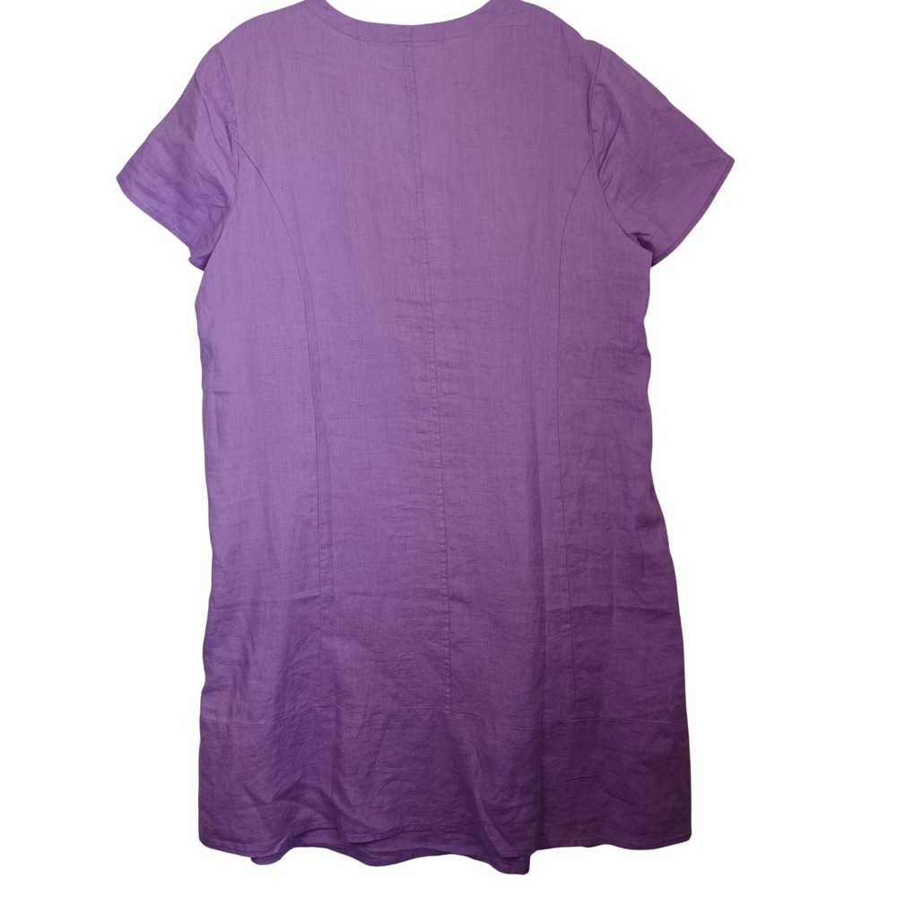 J. Jill Love Linen Aster Purple V-Neck Shift Dress XL NEW 291531 - Picture 8 of 9